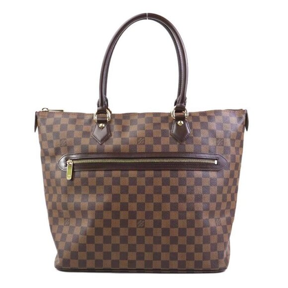 Auth LOUIS VUITTON Damier Ebene Saleya GM Shoulder Bag Brown - Picture 1 of 15